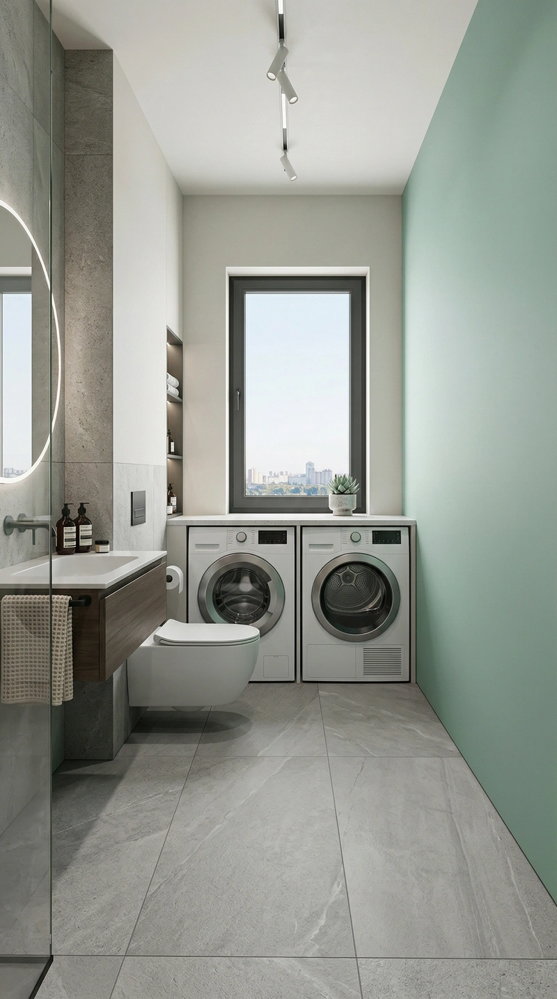 Дизайн ванной в стиле Контемпорари — фото интерьера от нейросети RoomGPT