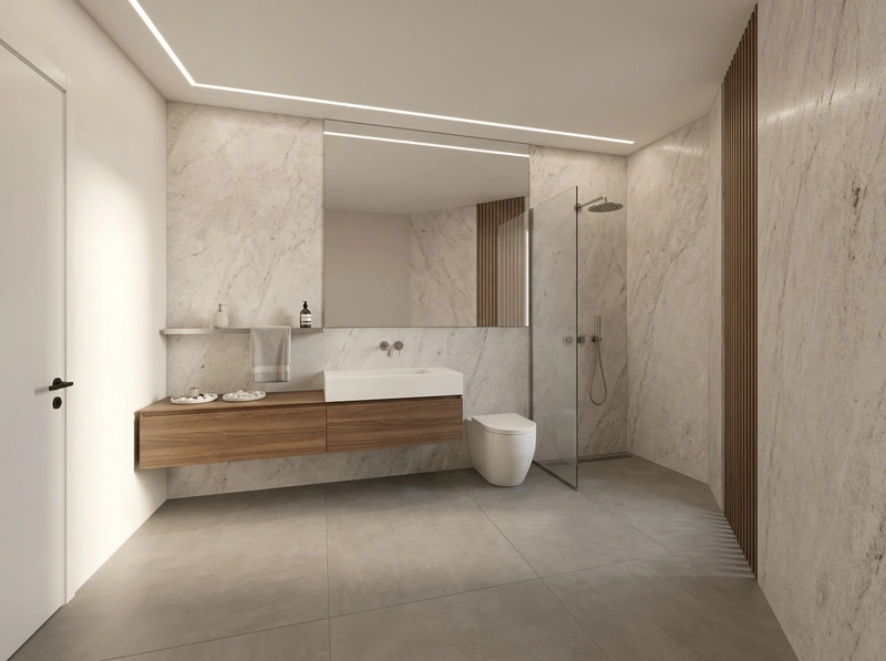 Дизайн ванной в стиле Минимализм — фото интерьера от нейросети RoomGPT