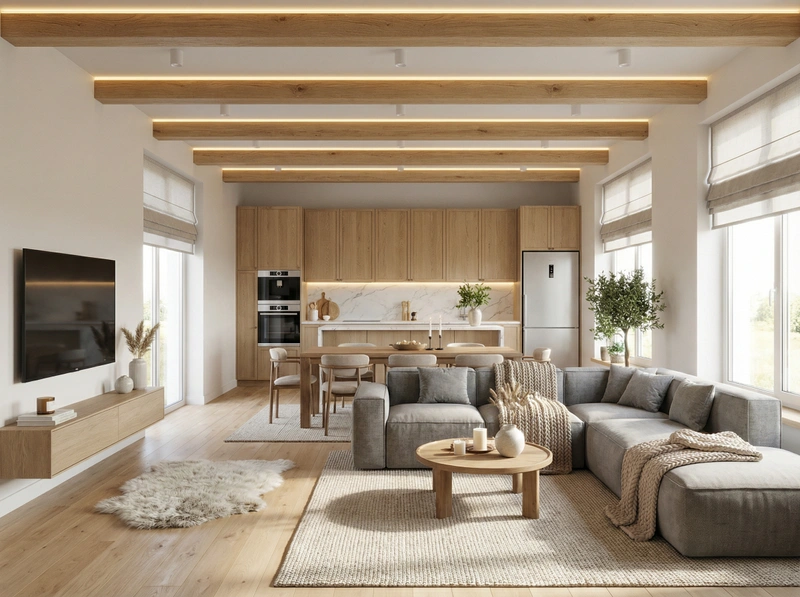 Дизайн интерьера в стиле Хюгге — Гостиная от нейросети RoomGPT