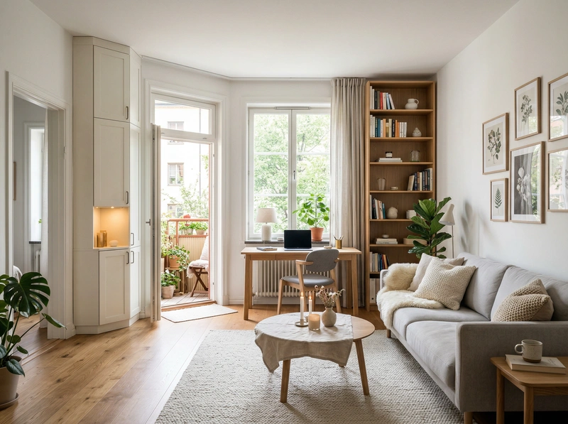 Дизайн интерьера в стиле Хюгге — Гостиная от нейросети RoomGPT