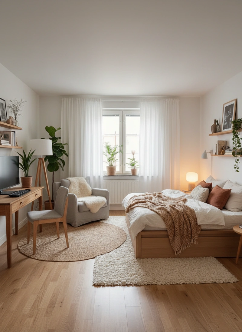 Дизайн интерьера в стиле Хюгге — Спальня от нейросети RoomGPT