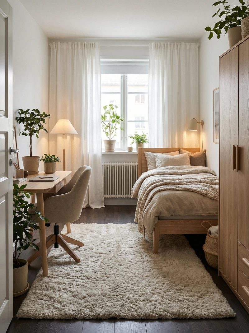 Дизайн интерьера в стиле Хюгге — Спальня от нейросети RoomGPT