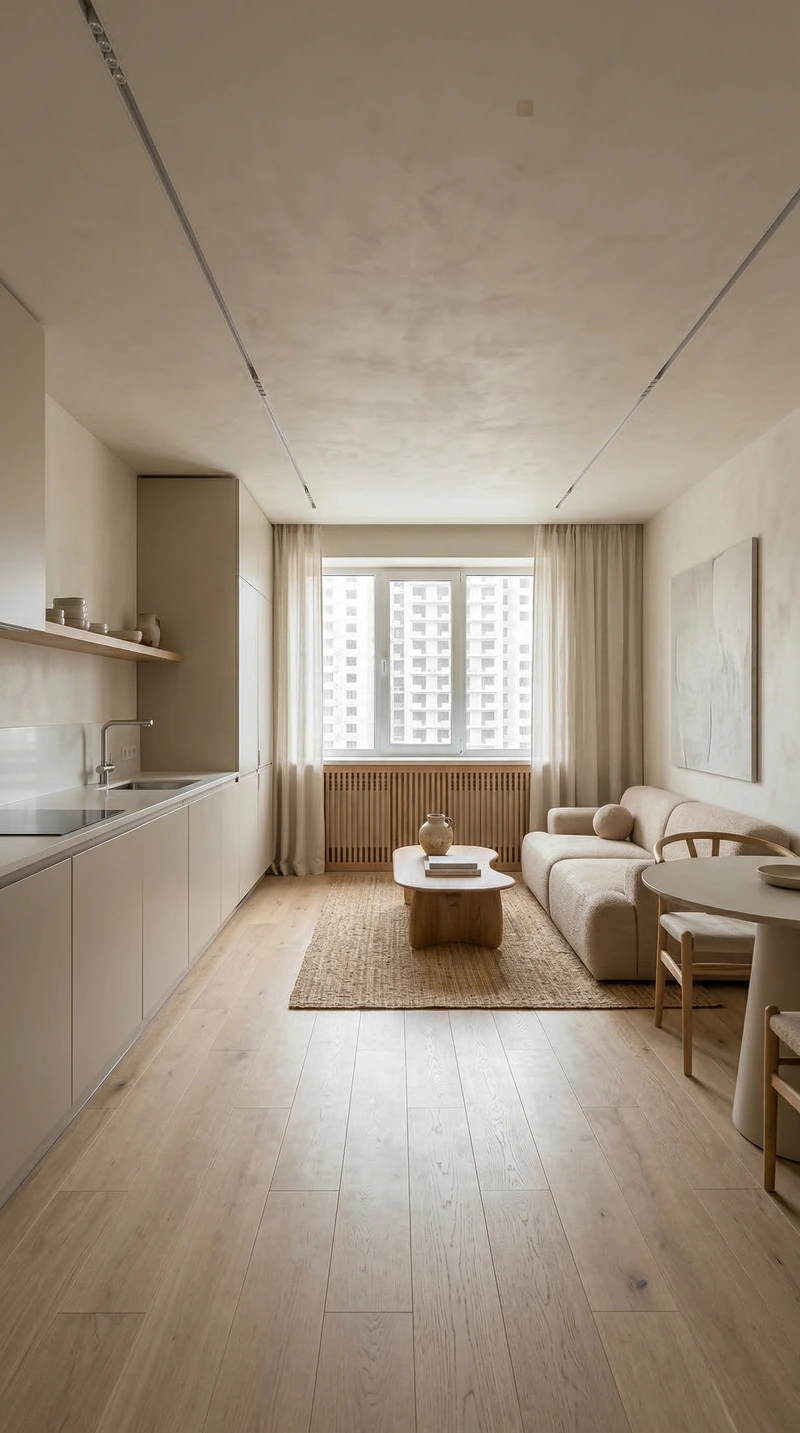 Дизайн интерьера в стиле Минимализм — Гостиная от нейросети RoomGPT