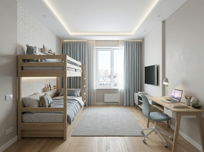 Дизайн интерьера в стиле Сканди — Спальня от нейросети RoomGPT