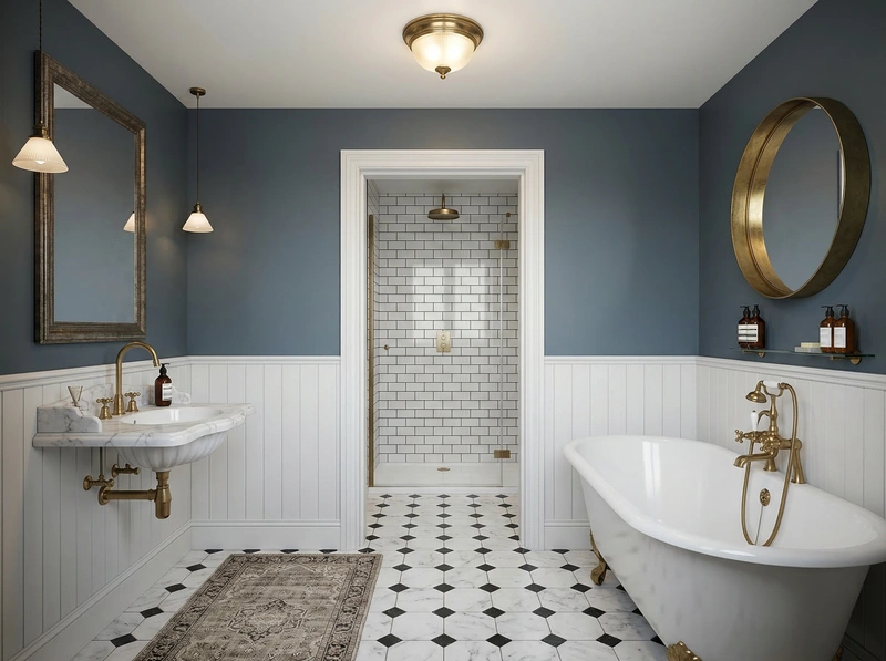 Дизайн интерьера в стиле Классика — Ванная от нейросети RoomGPT