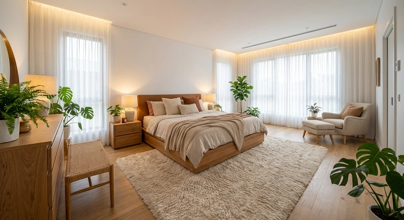 Дизайн интерьера в стиле Хюгге — Спальня от нейросети RoomGPT