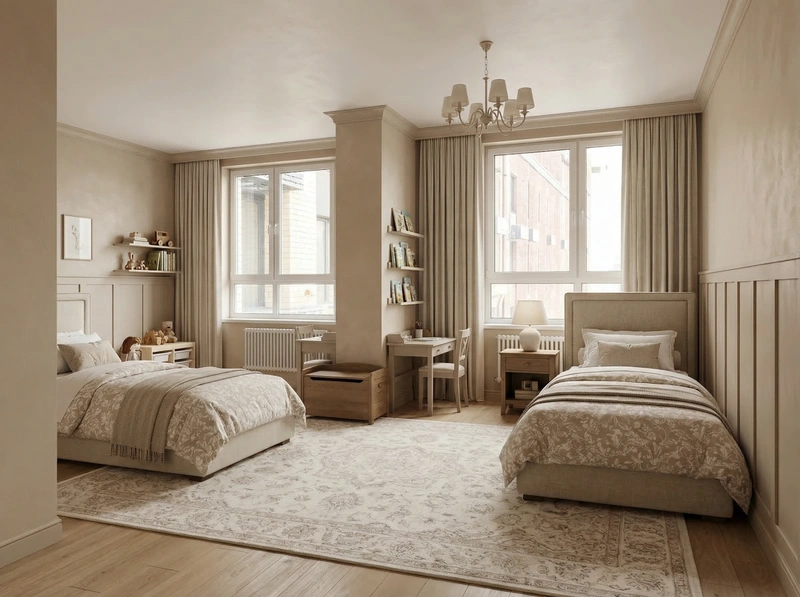 Дизайн детской в стиле Классика — фото интерьера от нейросети RoomGPT