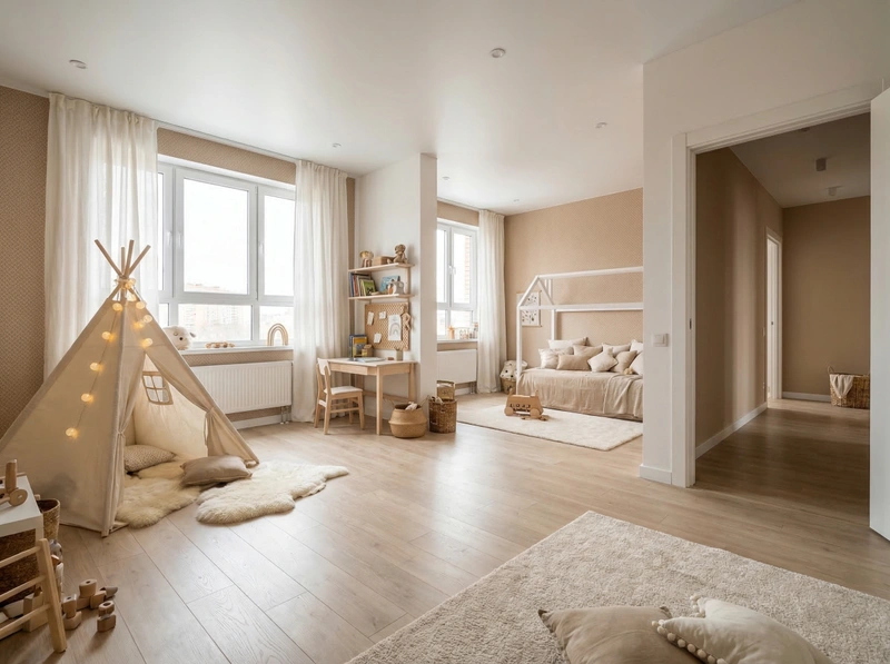 Дизайн детской в стиле Хюгге — фото интерьера от нейросети RoomGPT