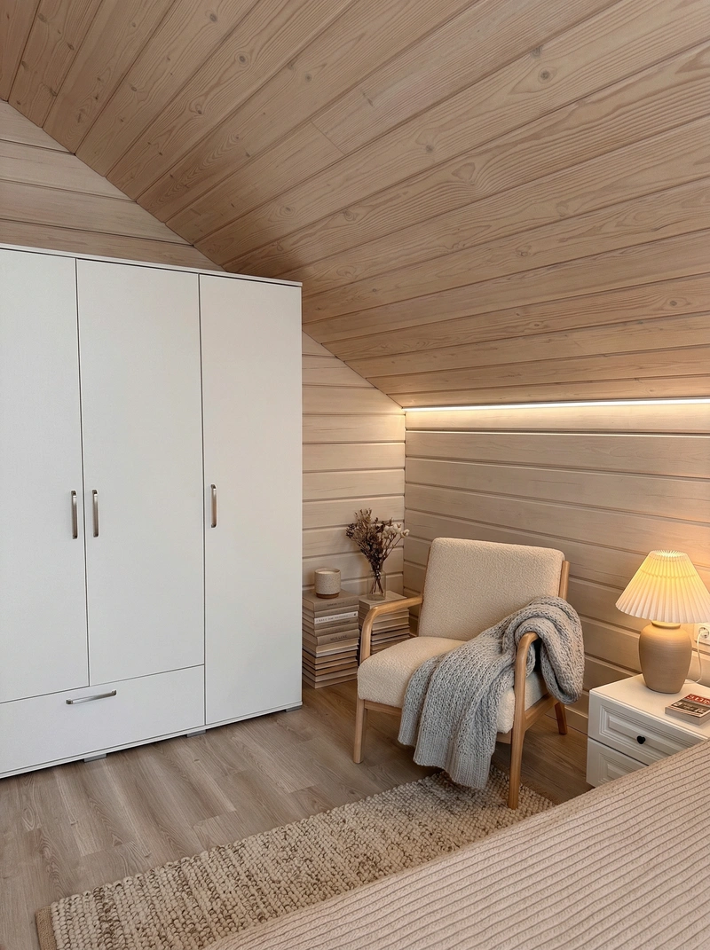 Дизайн интерьера в стиле Хюгге — Спальня от нейросети RoomGPT