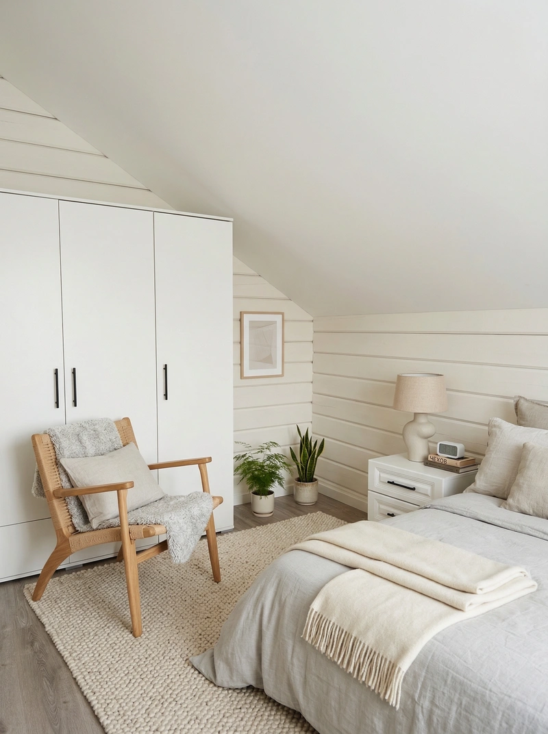 Дизайн интерьера в стиле Сканди — Спальня от нейросети RoomGPT