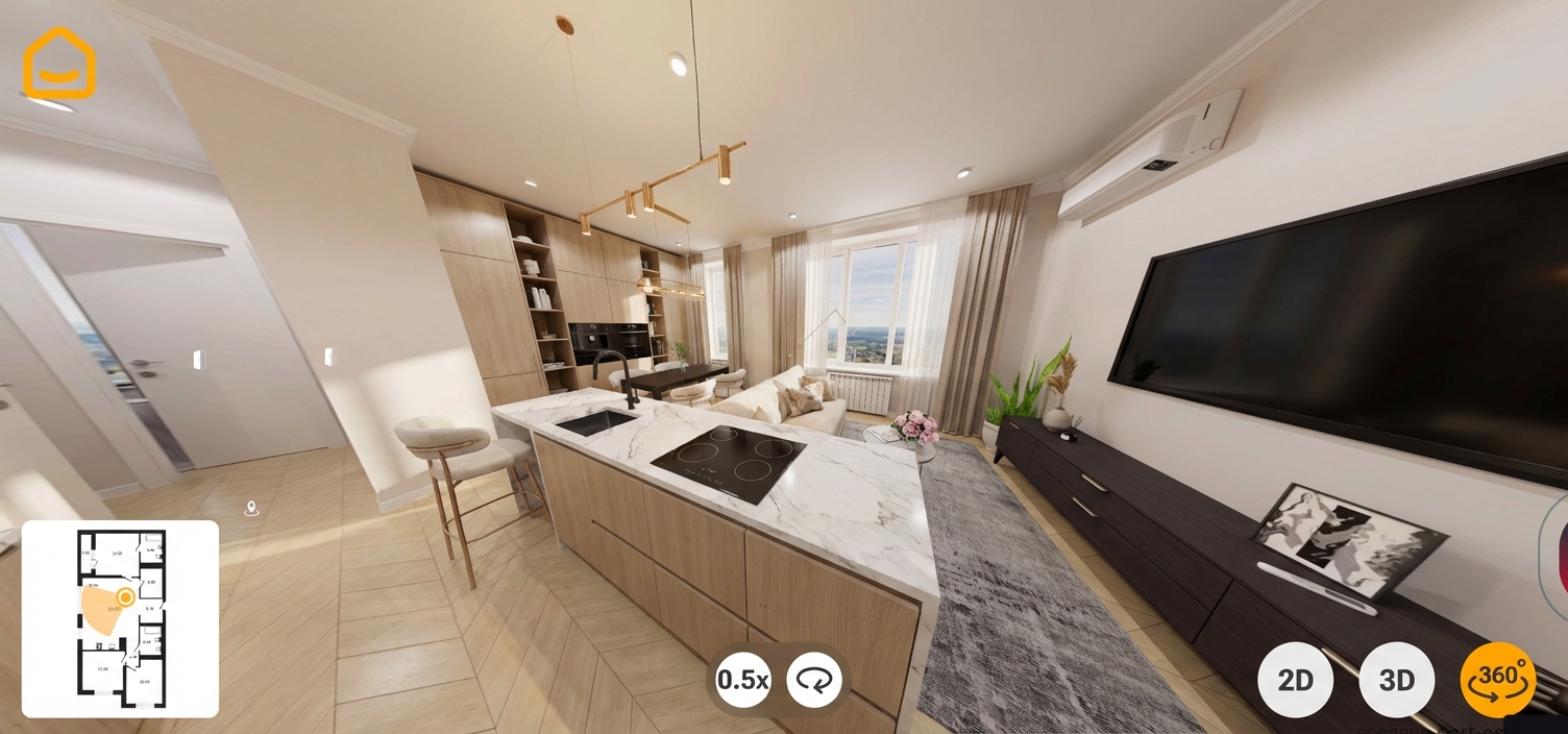 Дизайн кухни в стиле Japandi — фото интерьера от нейросети RoomGPT