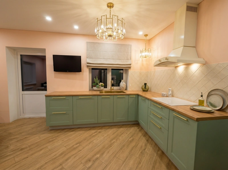 Дизайн кухни в стиле Контемпорари — фото интерьера от нейросети RoomGPT