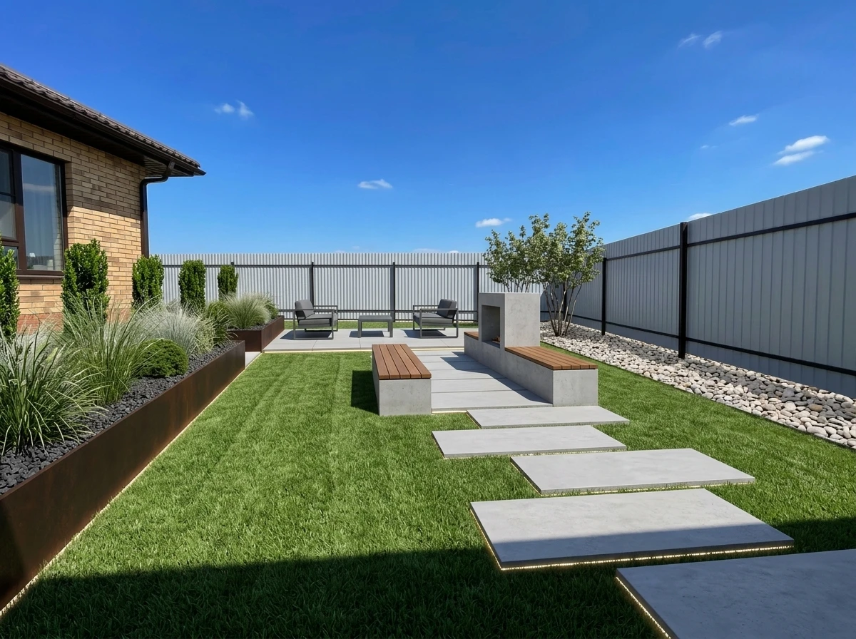 Ландшафтный дизайн в стиле Минимализм — Участок от нейросети RoomGPT