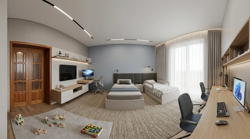 Дизайн детской в стиле Минимализм — фото интерьера от нейросети RoomGPT