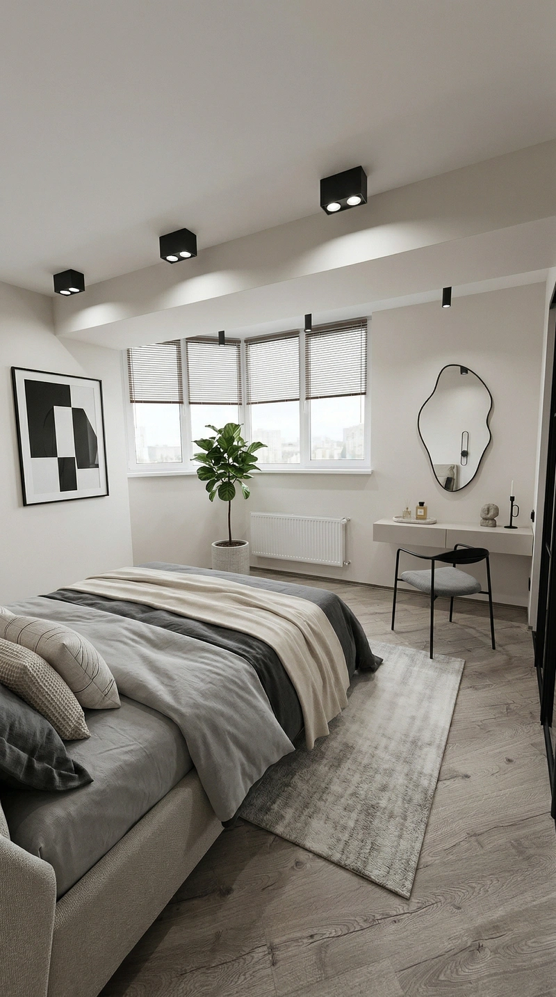 Дизайн спальни в стиле Минимализм — фото интерьера от нейросети RoomGPT