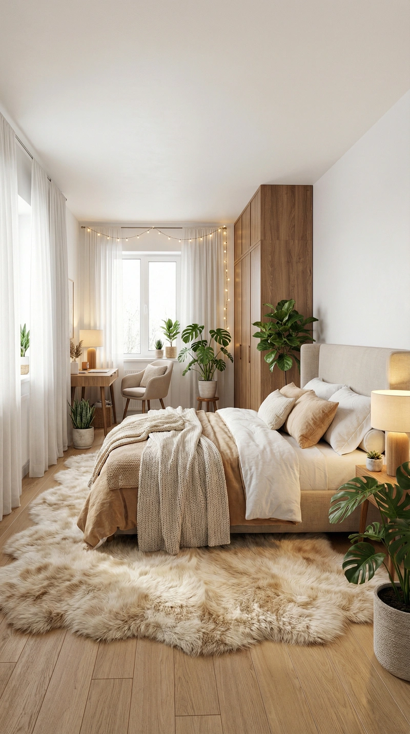 Дизайн интерьера в стиле Хюгге — Спальня от нейросети RoomGPT
