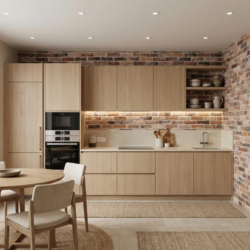 Дизайн кухни в стиле Japandi — фото интерьера от нейросети RoomGPT