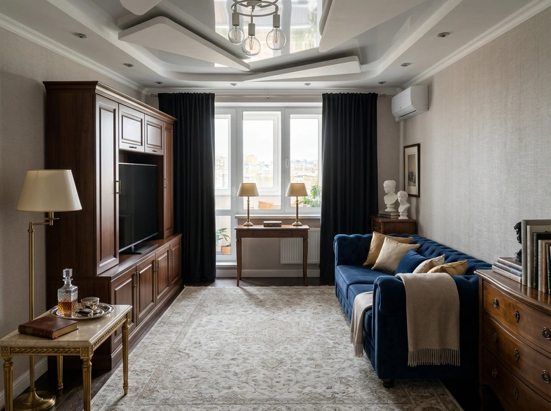 Дизайн интерьера в стиле Классика — Гостиная от нейросети RoomGPT