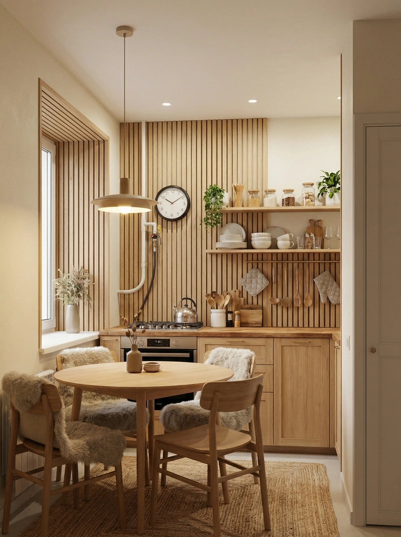 Дизайн интерьера в стиле Хюгге — Кухня от нейросети RoomGPT