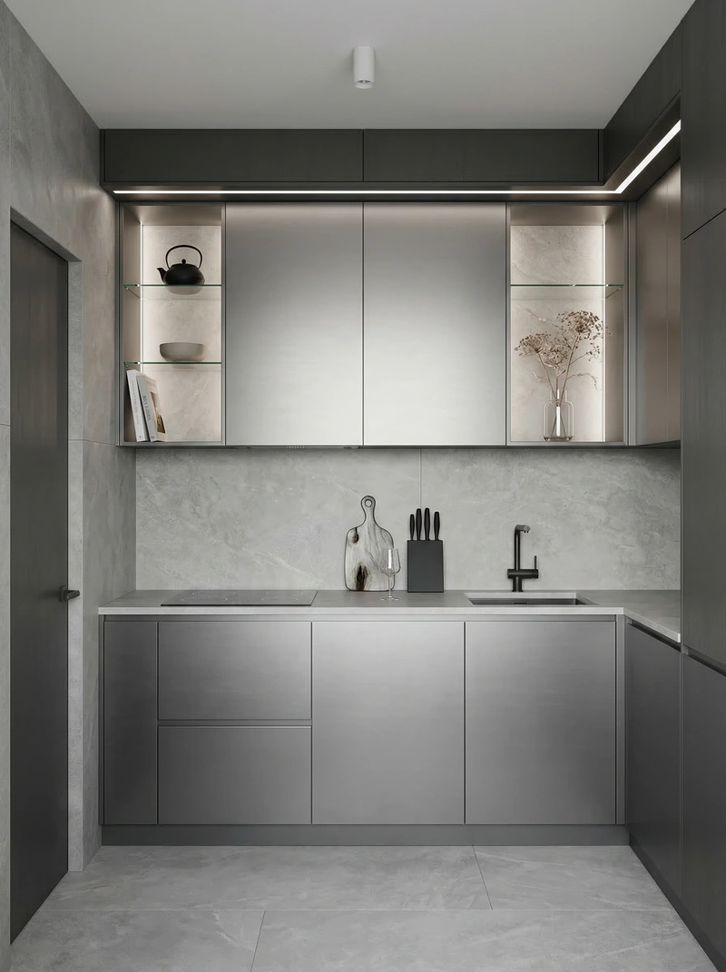 Дизайн интерьера в стиле Минимализм — Кухня от нейросети RoomGPT