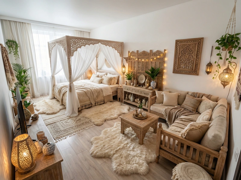 Дизайн интерьера в стиле Хюгге — Спальня от нейросети RoomGPT