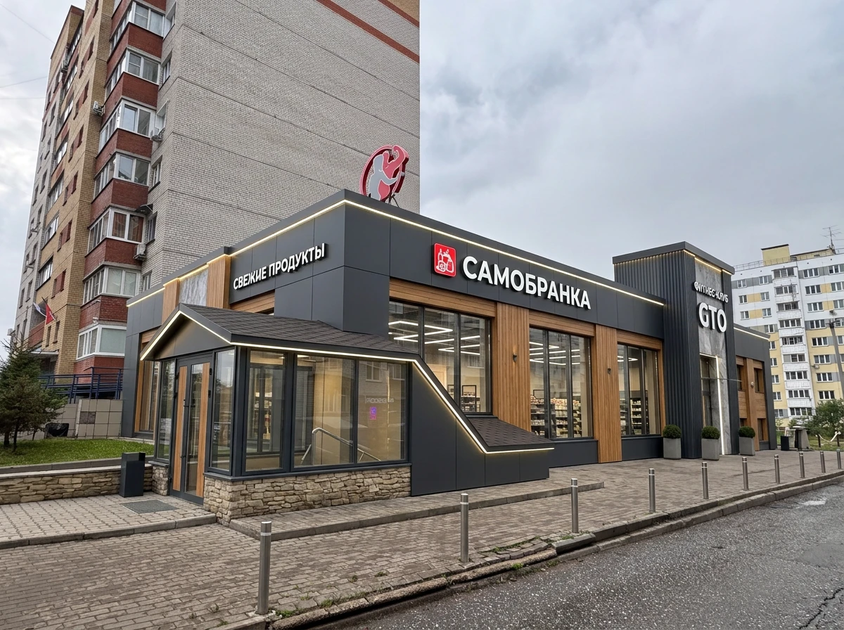 Дизайн фасада в стиле Хай-тек — Фасад от нейросети RoomGPT