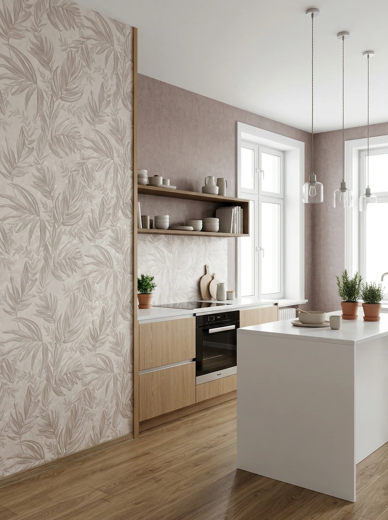 Дизайн кухни в стиле Сканди — фото интерьера от нейросети RoomGPT