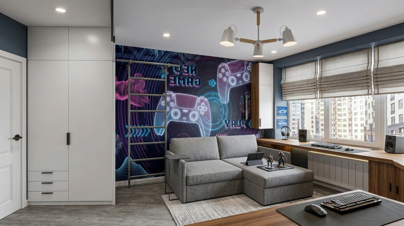 Дизайн детской в стиле Минимализм — фото интерьера от нейросети RoomGPT