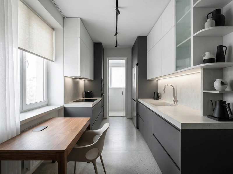 Дизайн интерьера в стиле Минимализм — Кухня от нейросети RoomGPT
