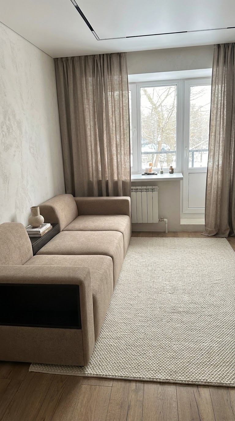 Дизайн гостиной в стиле Минимализм — фото интерьера от нейросети RoomGPT