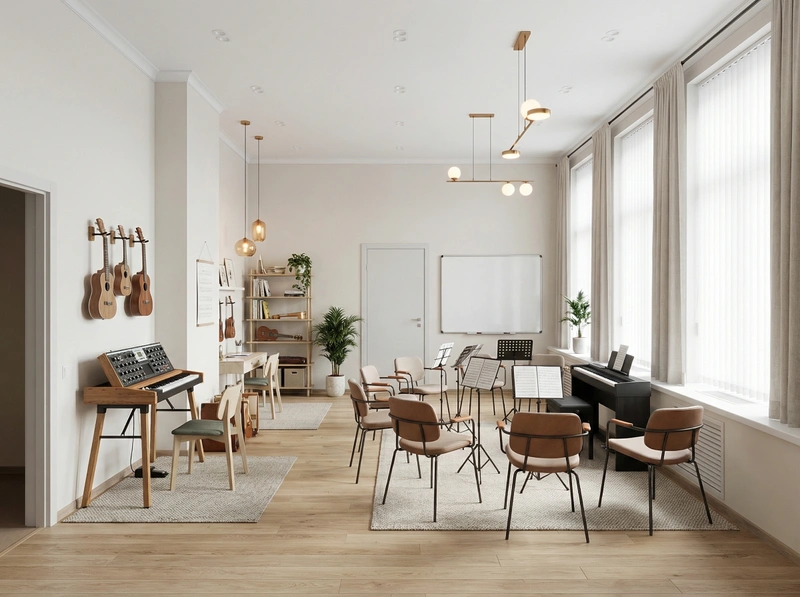 Дизайн интерьера в стиле Сканди — Кабинет от нейросети RoomGPT