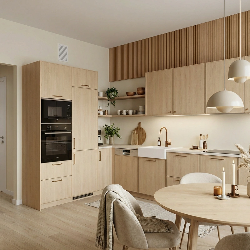 Дизайн интерьера в стиле Хюгге — Кухня от нейросети RoomGPT