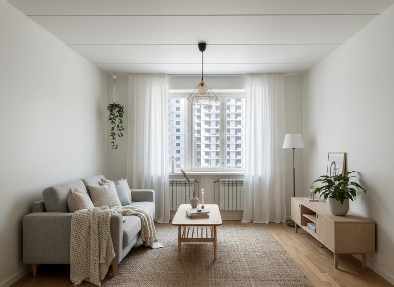 Дизайн интерьера в стиле Хюгге — Гостиная от нейросети RoomGPT