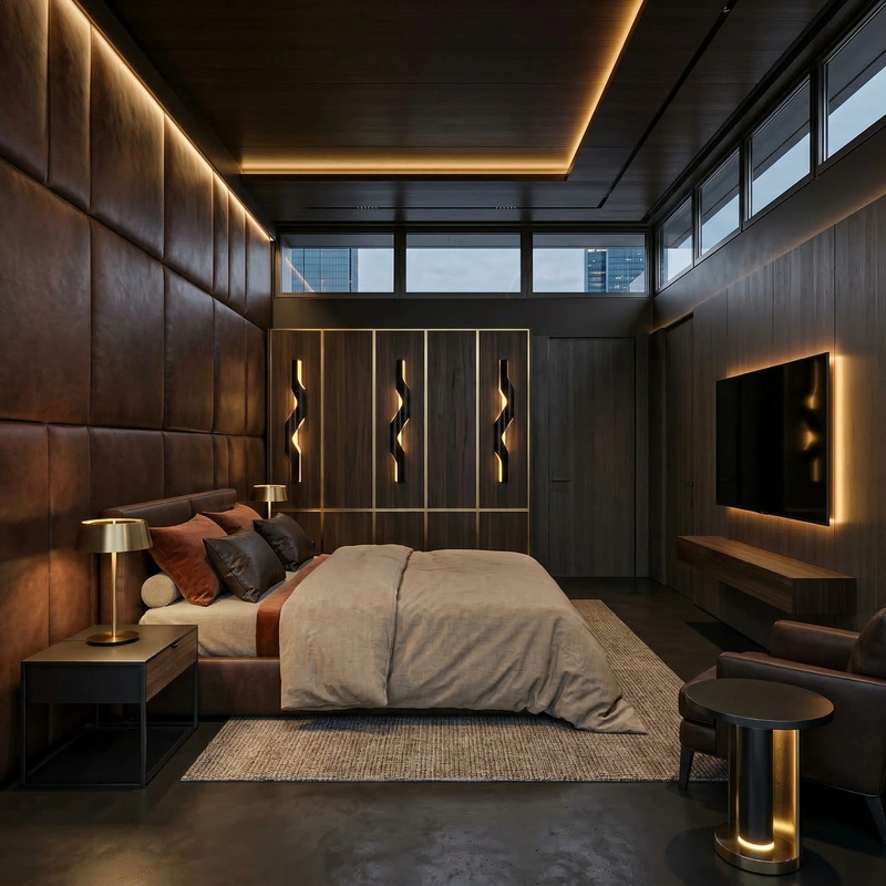 Дизайн интерьера в стиле Блэктэк — Спальня от нейросети RoomGPT