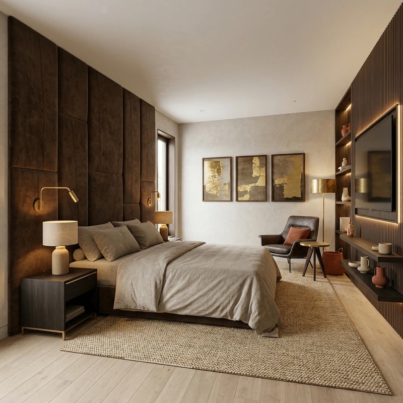 Дизайн спальни в стиле Japandi — фото интерьера от нейросети RoomGPT