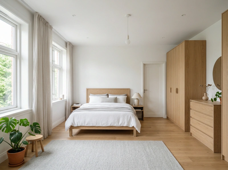 Дизайн интерьера в стиле Сканди — Спальня от нейросети RoomGPT