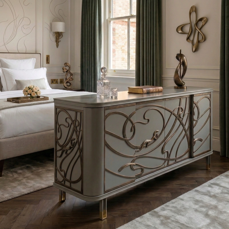 Дизайн спальни в стиле Классика — фото интерьера от нейросети RoomGPT