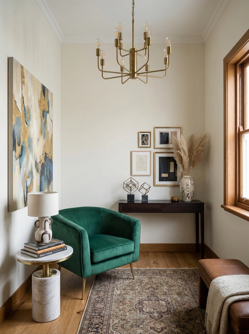 Дизайн интерьера в стиле Эклектика — Гостиная от нейросети RoomGPT