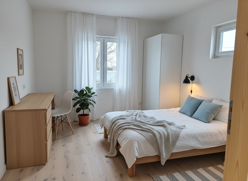 Дизайн интерьера в стиле Сканди — Спальня от нейросети RoomGPT