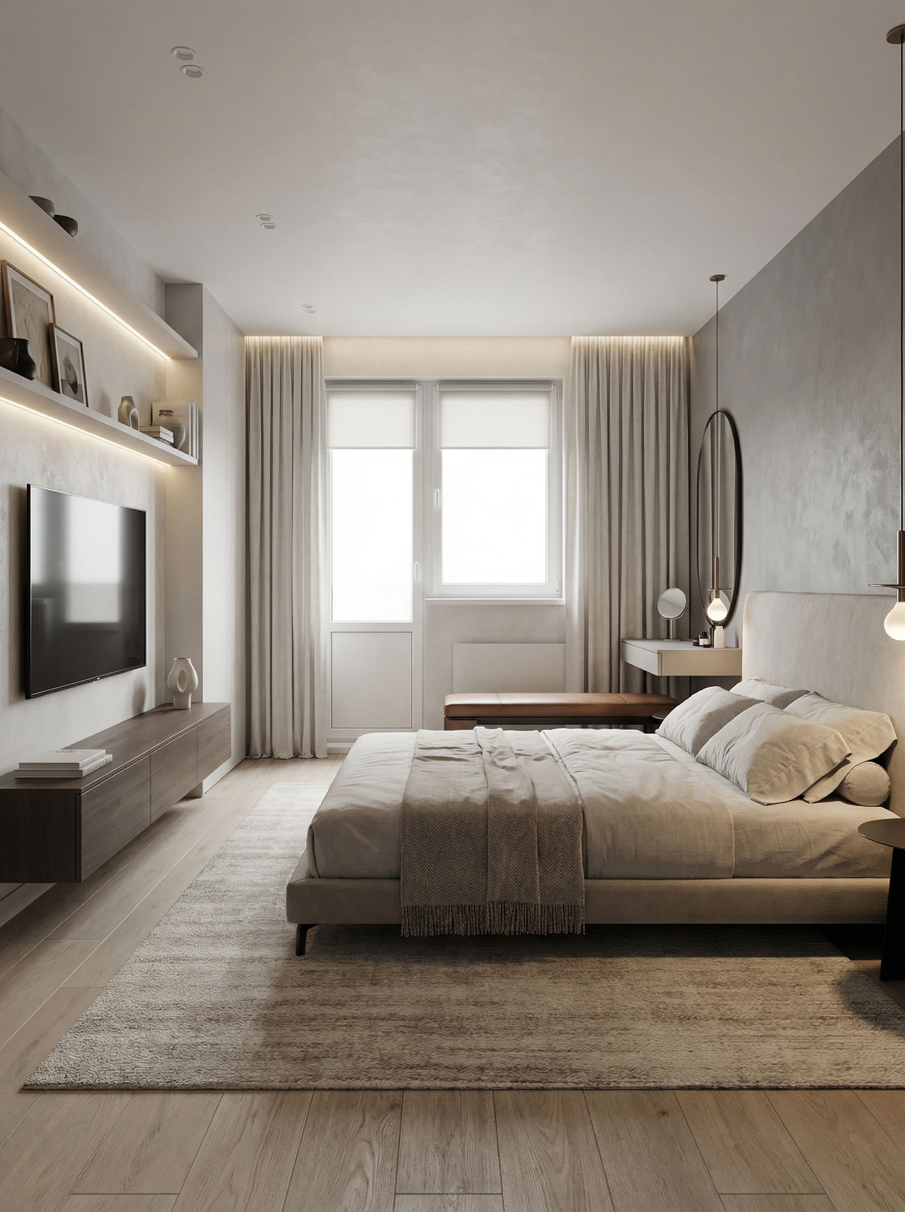 Дизайн спальни в стиле Минимализм — фото интерьера от нейросети RoomGPT