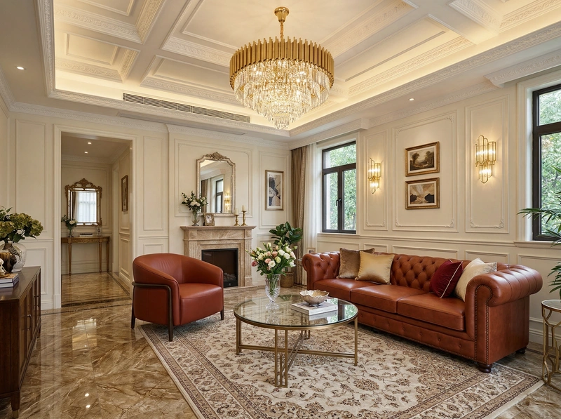Дизайн интерьера в стиле Классика — Гостиная от нейросети RoomGPT