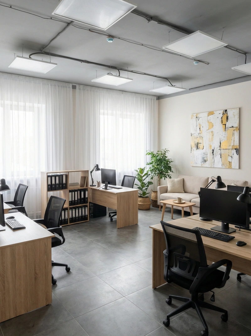 Дизайн интерьера в стиле Хюгге — Кабинет от нейросети RoomGPT