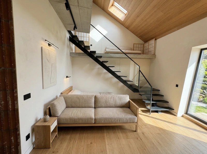 Дизайн спальни в стиле Japandi — фото интерьера от нейросети RoomGPT