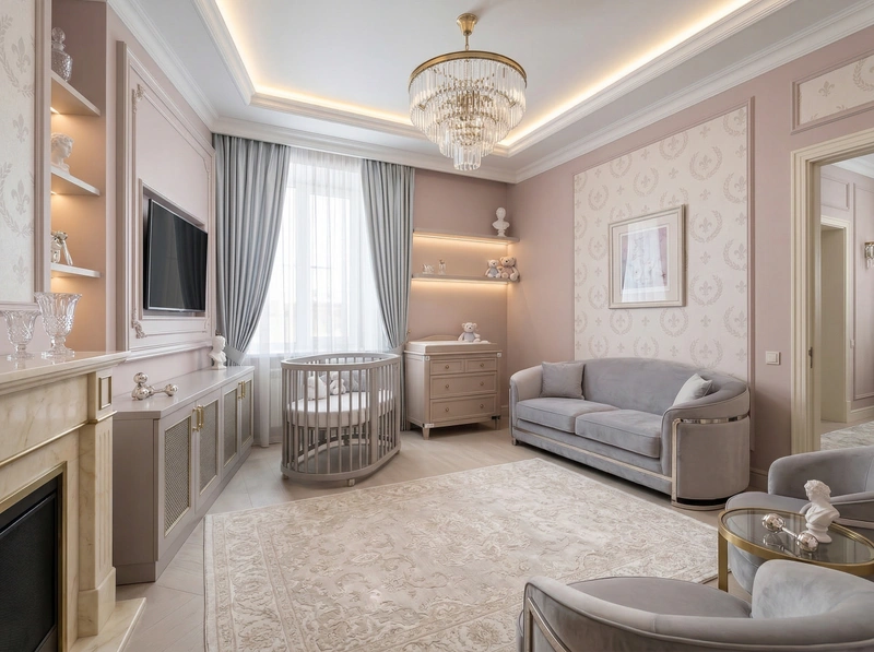 Дизайн гостиной в стиле Неоклассика — фото интерьера от нейросети RoomGPT