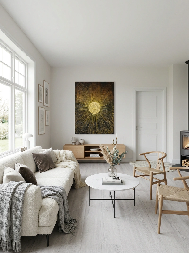 Дизайн интерьера в стиле Хюгге — Гостиная от нейросети RoomGPT