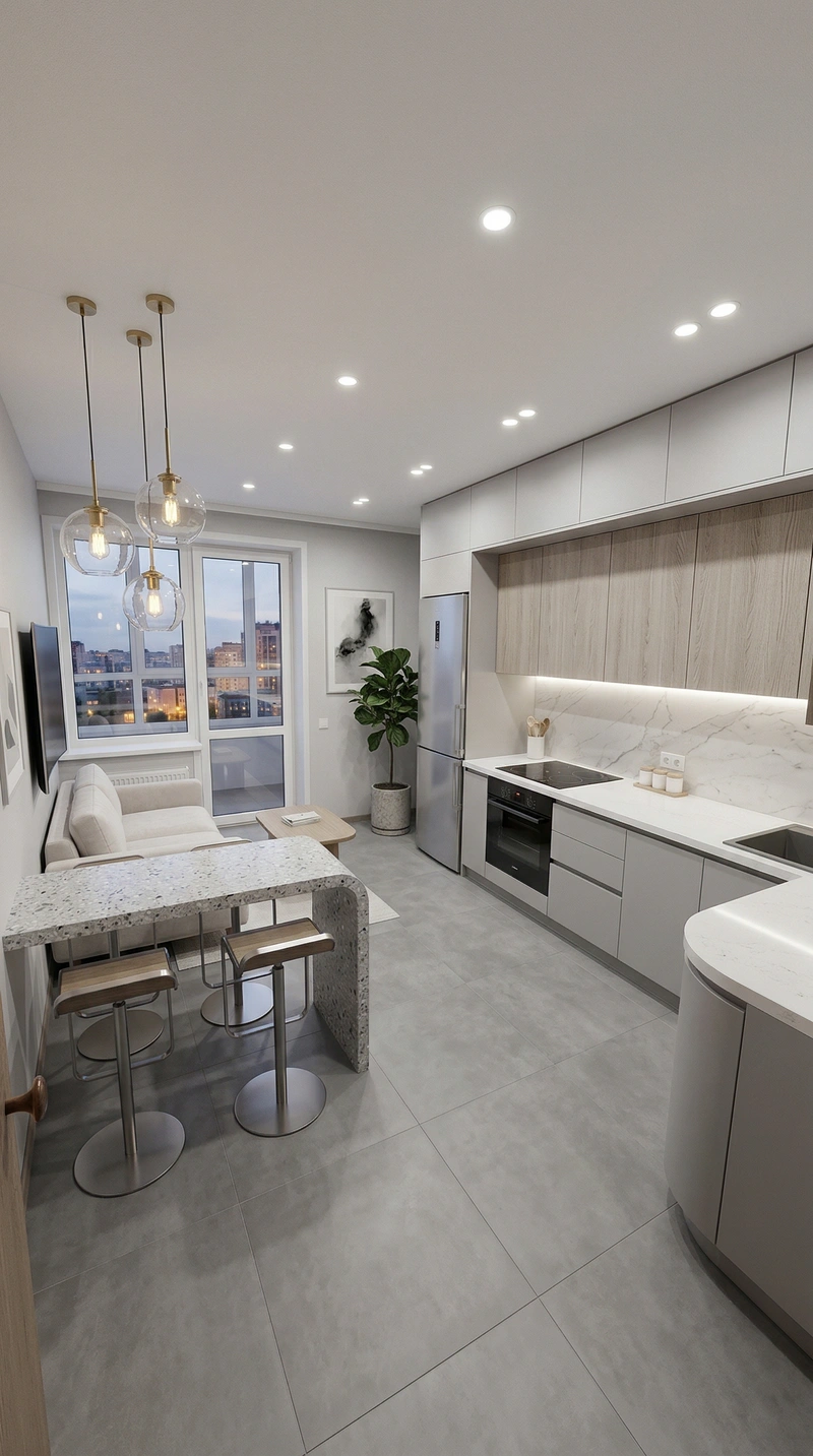 Дизайн кухни в стиле Минимализм — фото интерьера от нейросети RoomGPT
