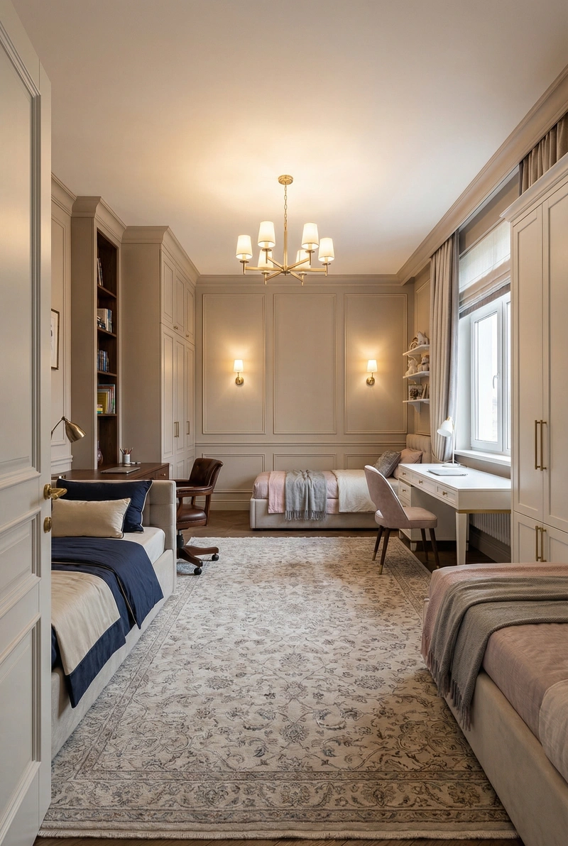 Дизайн интерьера в стиле Классика — Детская от нейросети RoomGPT