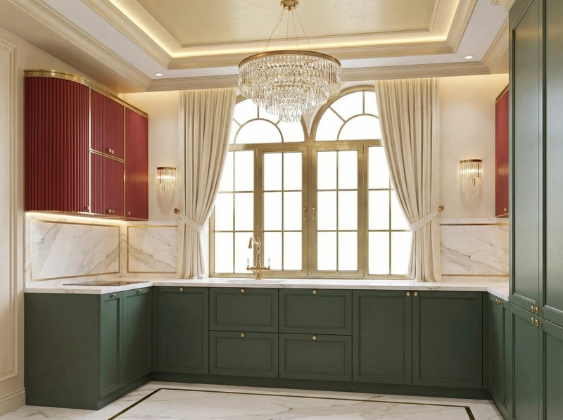 Дизайн интерьера в стиле Неоклассика — Кухня от нейросети RoomGPT