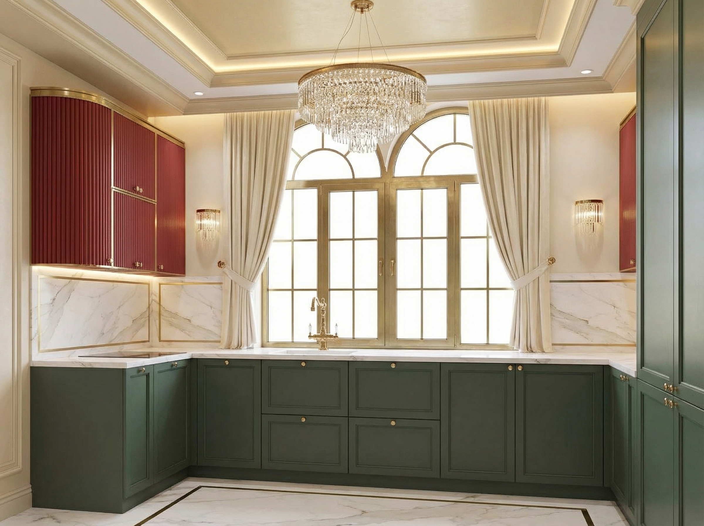 Дизайн кухни в стиле Неоклассика — фото интерьера от нейросети RoomGPT