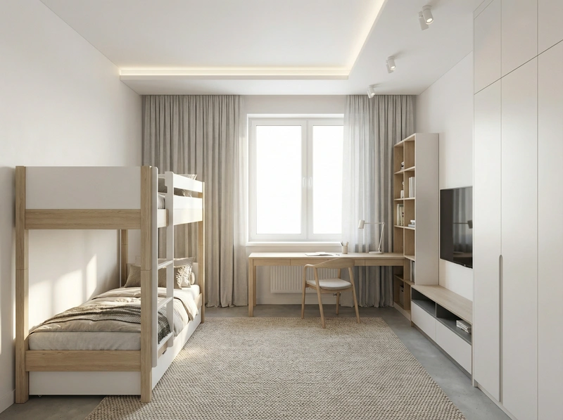 Дизайн интерьера в стиле Сканди — Спальня от нейросети RoomGPT